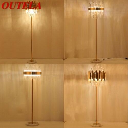 OUTELA Floor Lamps Light Contemporary LED Luxury Crystal Decorative For Home Living Room Bedroom