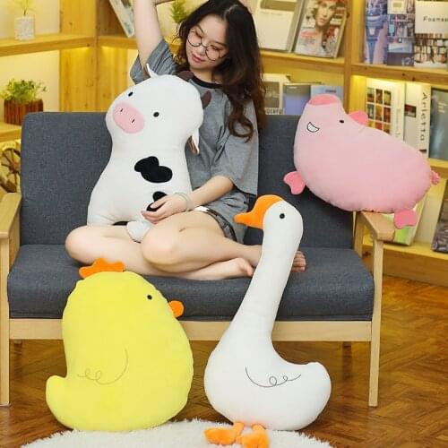 New Animal Crocodile Cat Plush Toy Chicken Long Neck Goose Lifelike Animal Piggy Cattle Stuffed Doll Toys for Kids Birthday Gift