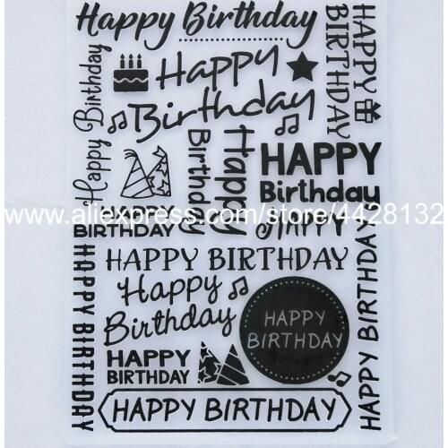 Happy Birthday Cake Plastic Embossing Folder For Scrapbook DIY Album Card Tool Plastic Template 12.5x17.7cm 9081645