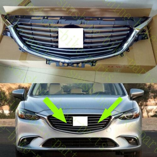Fit For Mazda 6 2016-2017 Auto Front Bumper Cover Grid Upper Grille Trim Assembly 1pcs
