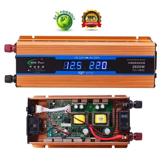 Professional 2600W Car Inverter DC 12 V to AC 220 V Power Inverter Charger Transformer Vehicle Power Inverter Power Switch