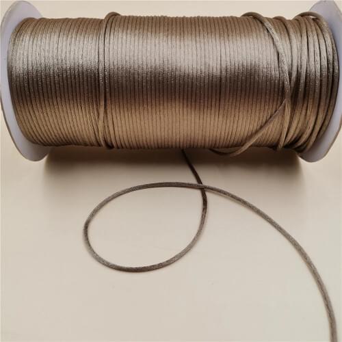 2mm Lt Coffee Chinese Knot Line Cord Silk Satin Cord Nylon Cord DIY String Necklace Bracelets Cord 20meters lot
