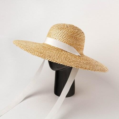 Custom Hat Female Handmade Nature Straw Hat Summer Wide Brim Cape Bucket Hat Travel Sun Hat Church Dresses For Women Black Hat