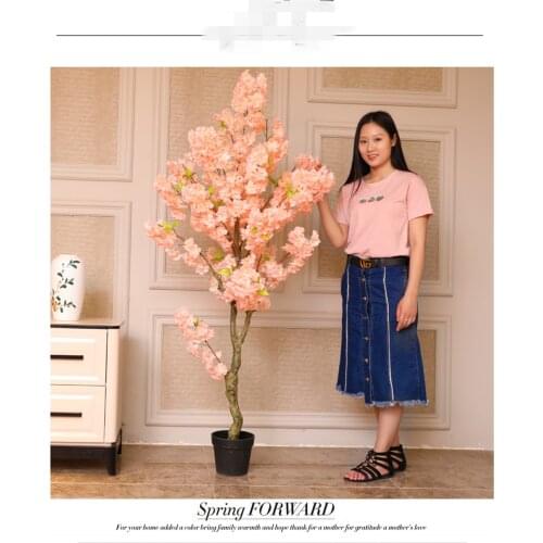 2M 6.5FT White Pink Color Cherry Blossom Tree With Vase For Living Room Shop Landscape DIY Wedding Centerpieces Decoration