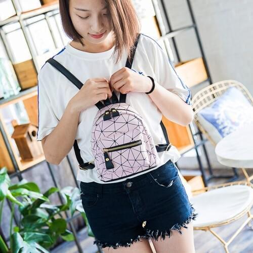 Women Mini Backpack Popular Lot Girls Geometry Bag PU Leather Backpack Travel Bags Small /BY