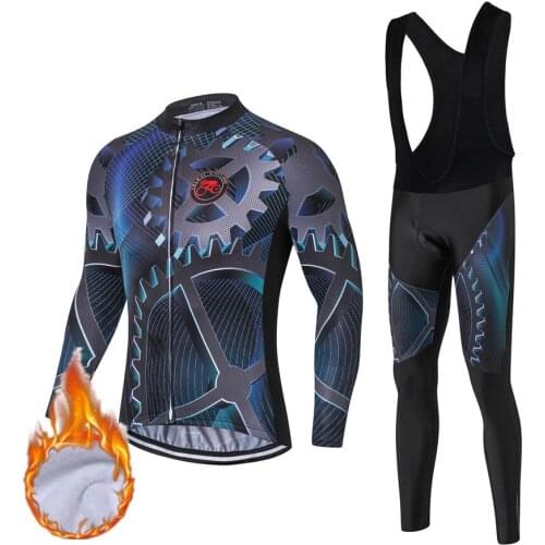 Teleyi Winter Thermal Fleece Cycling Jersey Set 2021 Pro Team Cycling Clothing Warm Mountain Road Bicycle Clothes Ropa Ciclismo