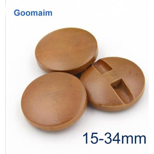 100pcs fashion natural color wooden buttons for jeans sewing overcoat buttons round clothes buttons for childred dress