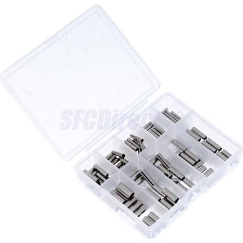 100pcs Mini Copper Brass Single Barrel Crimping Sleeves Copper Tube Connector 1.0-2.2mm Fishing Tackle