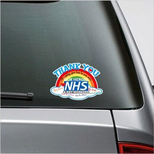 10x Reflective Decal THANK YOU NHS Car Sticker