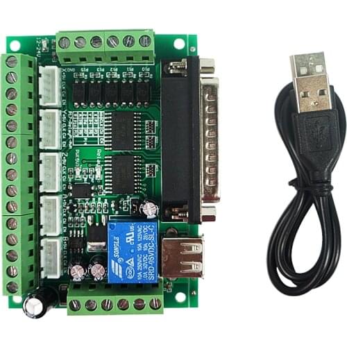 12-24V MACH3 5 Axis CNC Breakout Board Optical Coupler Engraving machine Stepper Motor drive controller 1pcs