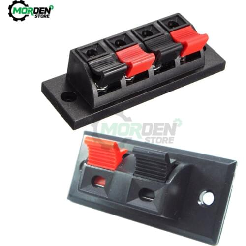 2 Way/ 4 Way Spring Push Release Connector Speaker Terminal Strip Block for Home Audio