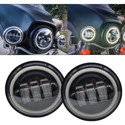 2pcs 4.5 inch Motorcycle Led Fog Light DRL Led Fog Angel Eyes 30W Round Waterproof 4 1/2 Auxiliary Passing Lamp for car ATV