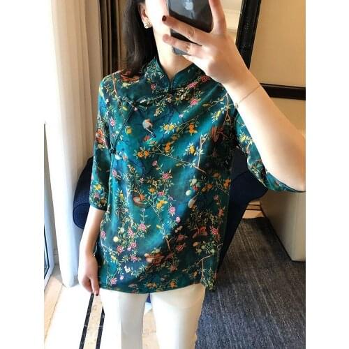 2021 blouse chinese style costume soft qipao tops camisa china mujer hanfu shirt blouse cheongsam chiffon blouse oriental shirts