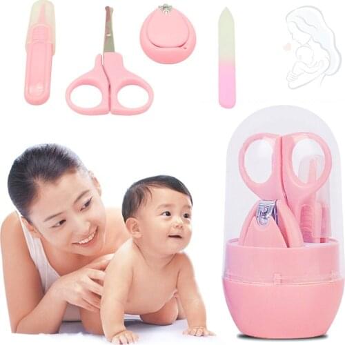 4PCS Baby Nail Scissors Set Cute Nail Clippers Trimmer Newborn Baby Nail Safety Scissors Nail Care Suit Baby Care Products