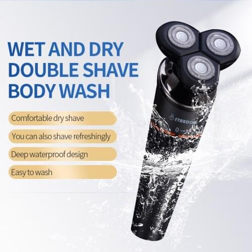 4 In 1 Rechargeable Electric Shaver Three-head Floating Razor Razor Nose Hair Trimmer Mens Facial Cleaning Brush