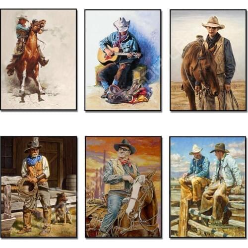 5D Diamond Painting Cross Stitch West Cowboy Horse Crystal Diamond Embroidery Full Square/Round Drill Diamond Mosaic Art & Craft