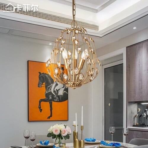 American restaurant chandelier creative personality art entrance hallway entrance bedroom cloakroom light luxury crystal lamp