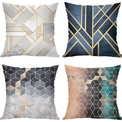 American 4pcs Velvet Cushion Cover Geometric Pillow Cover for sofa car Decorative Pillows Sofa Pillow Case for Home Decoration