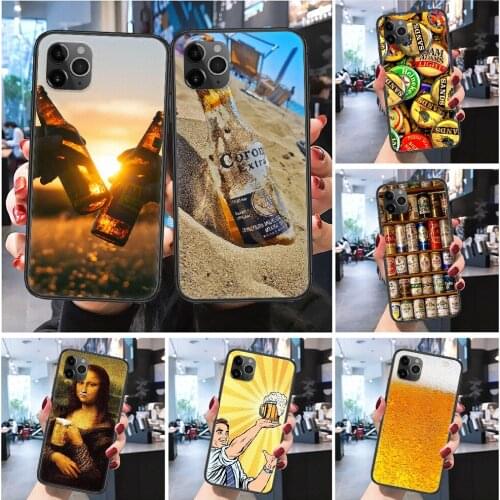 Beer Alcohol Vodka Art Phone Case Cover Hull For iphone 5 5s se 2 6 6s 7 8 12 mini plus X XS XR 11 PRO MAX Frosted black soft