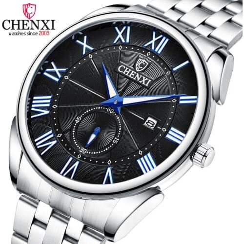 CHENXI Mens Watches Top Brand Luxury Stainless Steel Quartz Watch Men Waterproof Casual Sport Male Wrist Watch Relogio Masculino