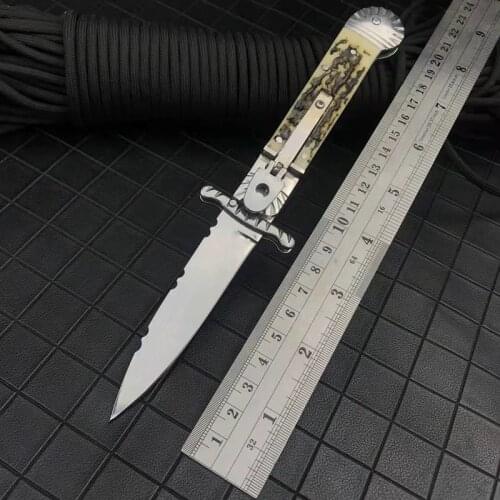 D2 steel blade folding pocket survival camping outdoor high hardness self-defense collection tactical jungle tool knife