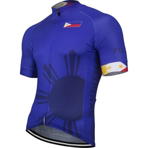 Philippines cycling jersey men short sleeve summer blue maillot ciclismo cycling tops mtb jersey bike clothes