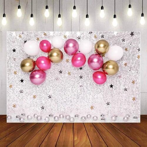 Mehofond Photography Background Balloon Stars Cake Smash Girls Baby Shower Birthday Party Decoration Backdrop Photo Studio Prop