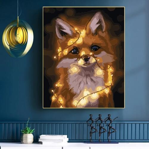 New DIY digital oil painting glowing cat pure hand-painted digital oil painting living room bedroom new oil painting