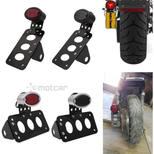 Motorcycle License Plate Holeder Bracket W/ LED Brake Taillight License Light For Harley Choppers Sportster Bobber Nightster