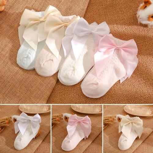 Summer Mesh Newborn Baby Girls Socks Fashion Bow Thin White Socks for Princess Girls Infant Clothes Accessories Best with Dress