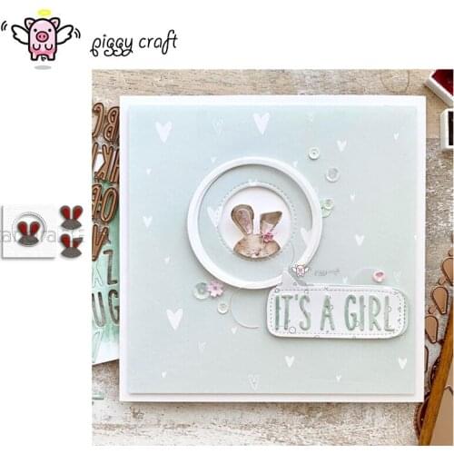 Piggy Craft metal cutting dies cut die mold Rabbit circle ring Scrapbook paper craft knife mould blade punch stencils dies