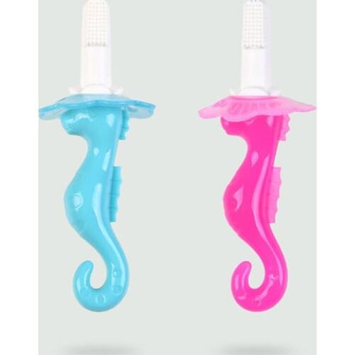 Cute Seahorse Shape Kids Teether Children Chewing Silicone Toothbrush And Environmentally Safe Baby Teether Teething Ring