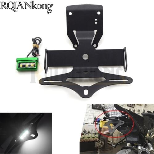 Motorcycle Fender Eliminator License Plate Frame Number Plate Holder Tail Tidy With led For Kawasaki Z900 2017
