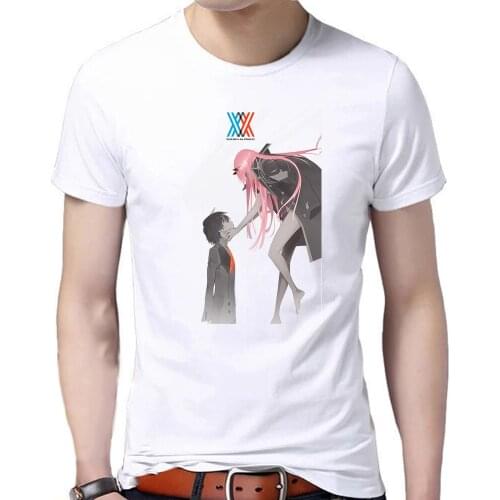 Anime DARLING in the FRANXX Men T Shirts Hiro Zero Two Poster Sweatshirt Gigure 02 Devil Horn COSPLAY Clothing Male Boys Gift