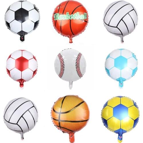 1/10pcs 18inch Round Sport Ball Shape Foil Balloons Football Birthday Party Decorations Kid Boy World CupSoccer Party Supplies