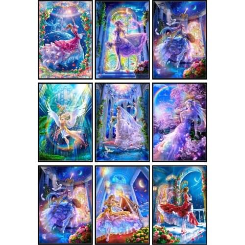 Fantasy Girl and Angel - Counted Cross Stitch Kits - DIY Handmade Needlework for Embroidery 14 ct Cross Stitch Sets DMC Color