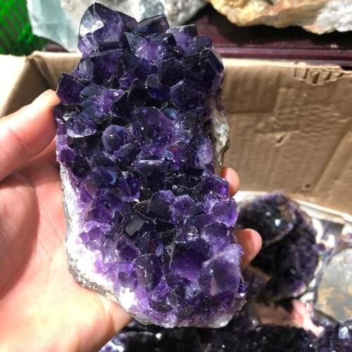 Natural Raw Amethyst Quartz Purple Crystal Cluster Healing Stones Specimen Home Decoration Crafts Decoration Ornament