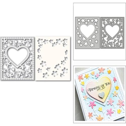 New Heart Tulip Flower Stencil Frame 2020 Metal Cutting Dies for DIY Scrapbooking and Card Making Decor Embossing Craft No Stamp