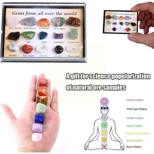 Natural Stone Samples Aventurine Quartz With Tiger 15 Box For DIY Jewelry Crystal Sample A Pcs Eye Making Y1F2