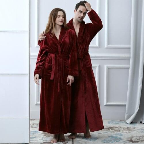 Schlafanzug Sleepwear Lounges Couple Fall Winter Bathrobes Women And Men Homewear pyjamas Warm Long Sleeve Nachthemd