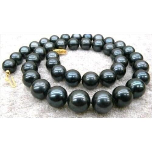 10-11mm Black AAA+ real Cultured Pearl Necklace 17" Factory mujer for women gift silver-jewelry Mothers gift