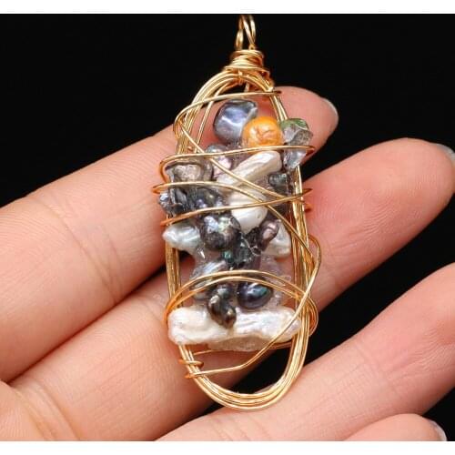 New Style Pendant Natural Freshwater Irregular Winding Rainbow Pearl For Jewelry Making DIY Necklace Bracelet Accessory