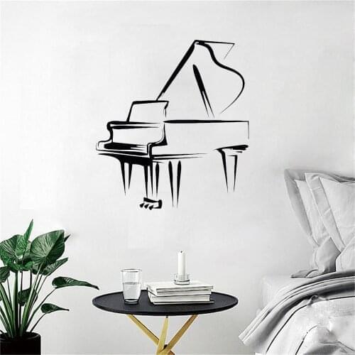 Piano Pattern Wall Decal For Music Classroom Musical Studio Decoration Paino Removable Wall Poster Art Vinyl Wall Stickers ov516