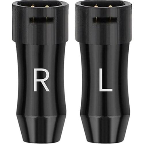 Black Silver Earphone Pin Plug For IE8 IE8I IE80 Headphone Audio Jack Aluminum Alloy Shell Adapter Wire Connector 16.5mm Length