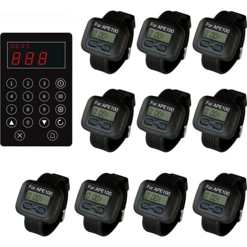 SINGCALL Kitchen Call System. Chef Can Press a Button to Buzzer Waiters to Pick Up the Aalready Dishes.10pcs Watch Receiver