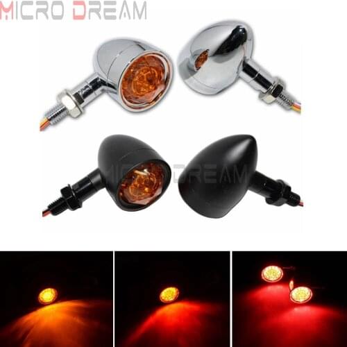 Universal 3 In 1 LED Turn Signal Blinker Indicator w/ Taillight Brake Light for Harley Chopper Bobber Cafe Racer Custom Triumph