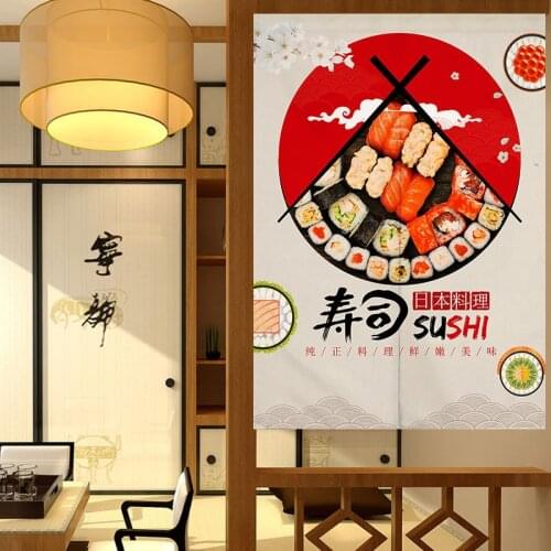 Japanese Sushi Shop Door Curtain Restaurant Decorative Curtain Partition Curtain Kitchen Feng Shui Curtain Noren