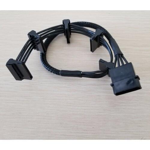 10pcs/lot ATX 4Pin IDE Molex to 5 x SATA Series ATA Power Supply Cable Male to Female 18AWG 40cm for PC DIY