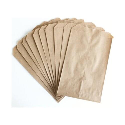 100 Brown Flat Kraft Paper Bags 5X7 inch