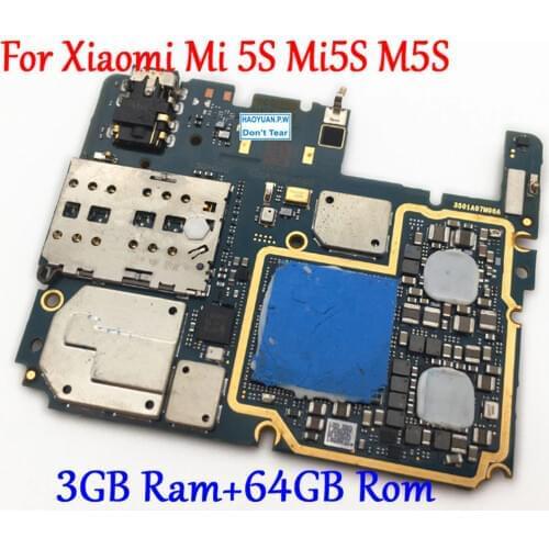 100% Test Full Work Original Unlock Motherboard For Xiaomi 5S Mi 5S Mi5S M5S 3GB+64GB Logic Circuit Board Plate Global Firmware